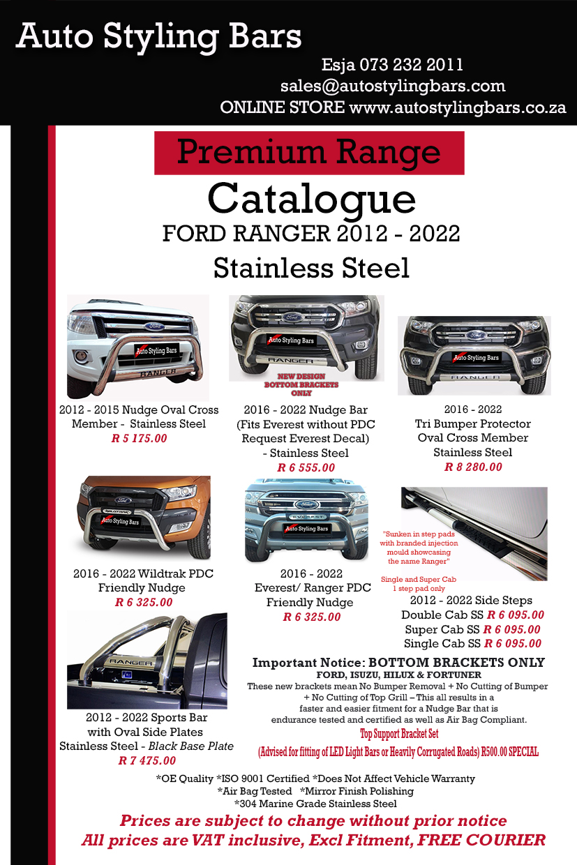 Ford Ranger Products 2012 - 2022